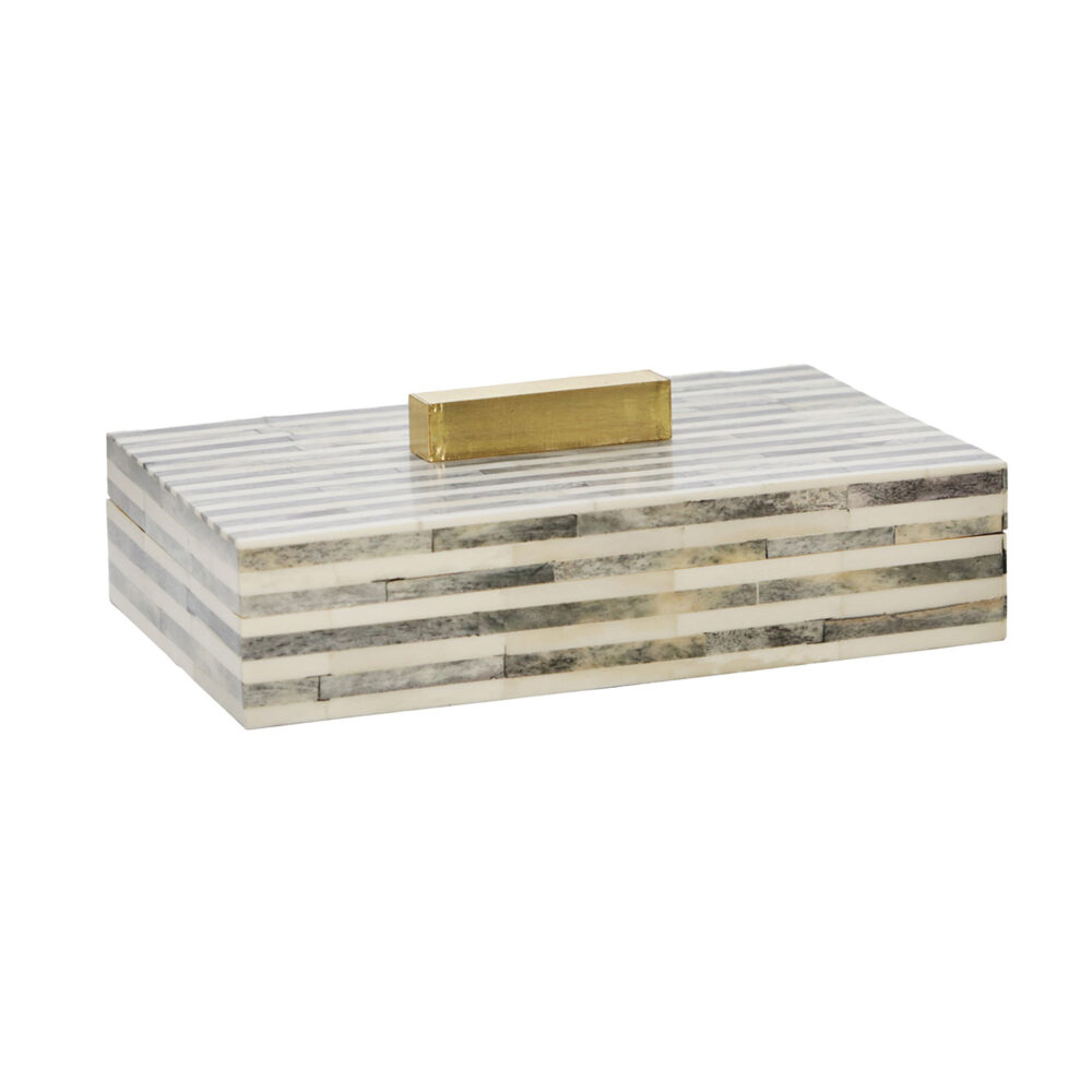 Caja decorativa light gray gold